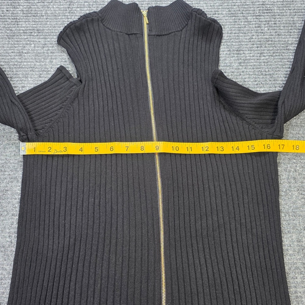 Chicos Cold Shoulder Ribbed Full‎ Zip Sweater Women's Size 3 US XL Mock Neck NEW - Picture 6 of 10